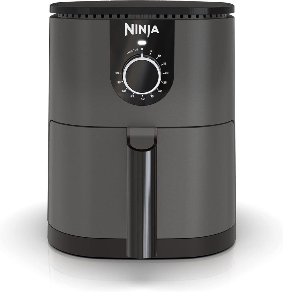 Ninja AF080 Mini Air Fryer, 2 Quarts Capacity, Compact, Nonstick, with Quick Set Timer, Grey