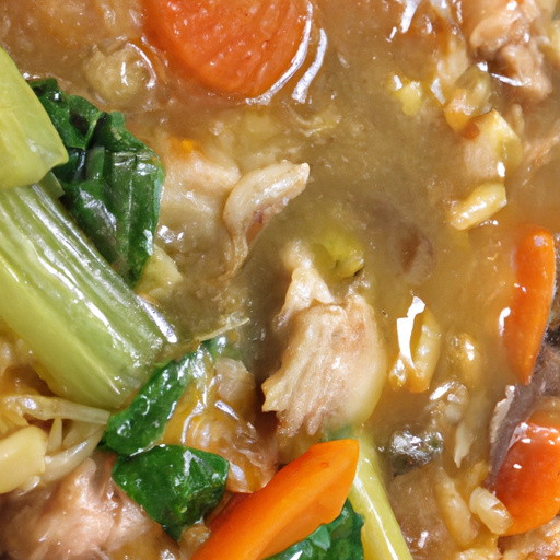 Hearty Chicken Soup with Slow Cooker Wild Rice