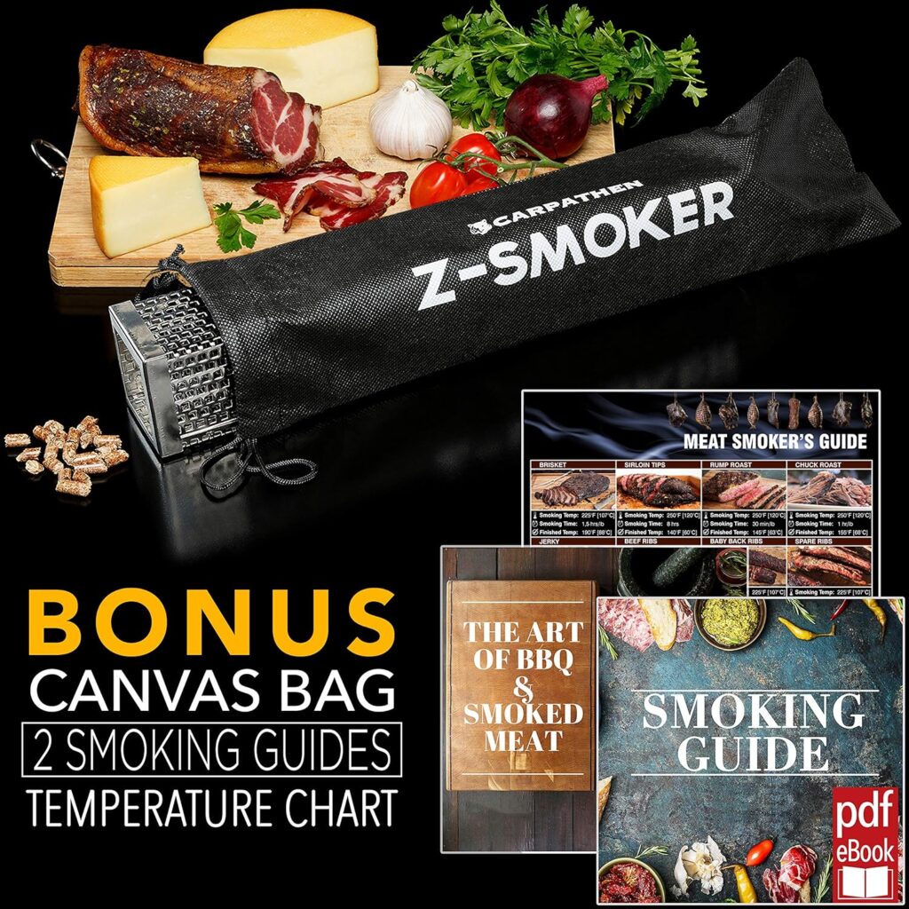 Carpathen Smoke Tube - Pellet Smoker for Gas Grill, Electric, Charcoal Grills or Smokers - Billows 5 Hours of Amazing Cold Smoke Ideal for Smoking Cheese, Fish, Pork, Beef, Nuts - Stainless Steel