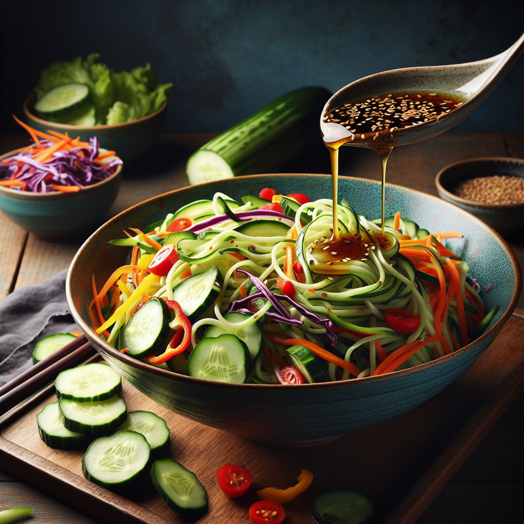 Healthy Asian Cucumber Noodle Salad