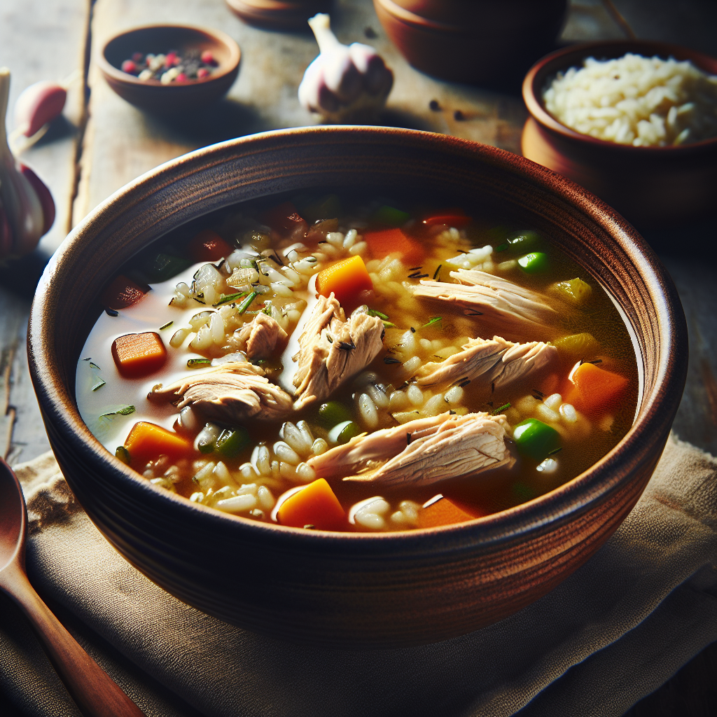 Chicken and Rice Soup: A simple yet satisfying soup with tender chicken, rice, and vegetables.
