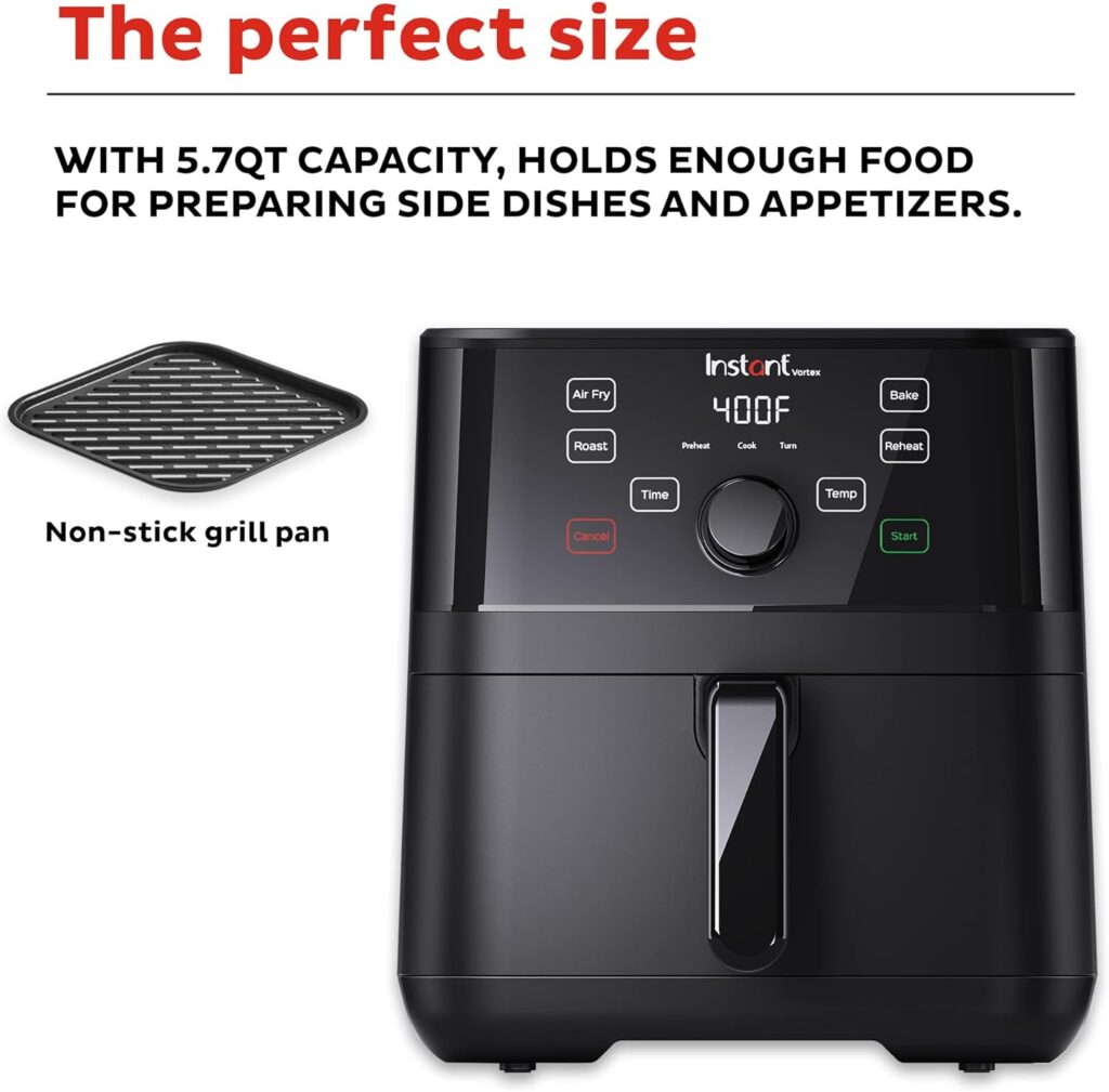 Instant Pot Vortex Plus 6-in-1,4QT Air Fryer Oven,From the Makers of Instant Pot with Customizable Smart Cooking Programs,Nonstick and Dishwasher-Safe Basket,App With Over 100 Recipes,Stainless Steel