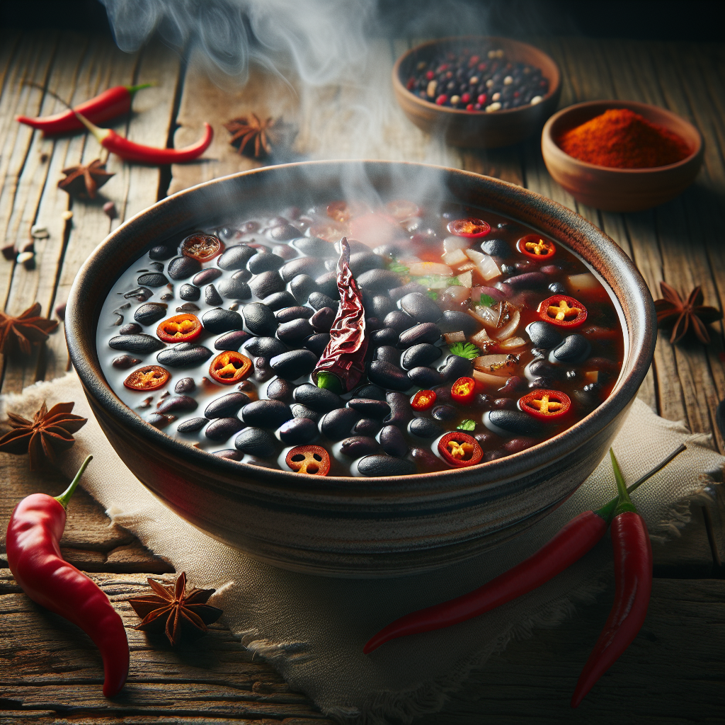 Spicy Black Bean Soup: A bold and flavorful soup with black beans, spices, and a hint of heat.