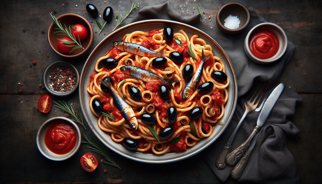 15. **Pasta Puttanesca With Olives And Anchovies**