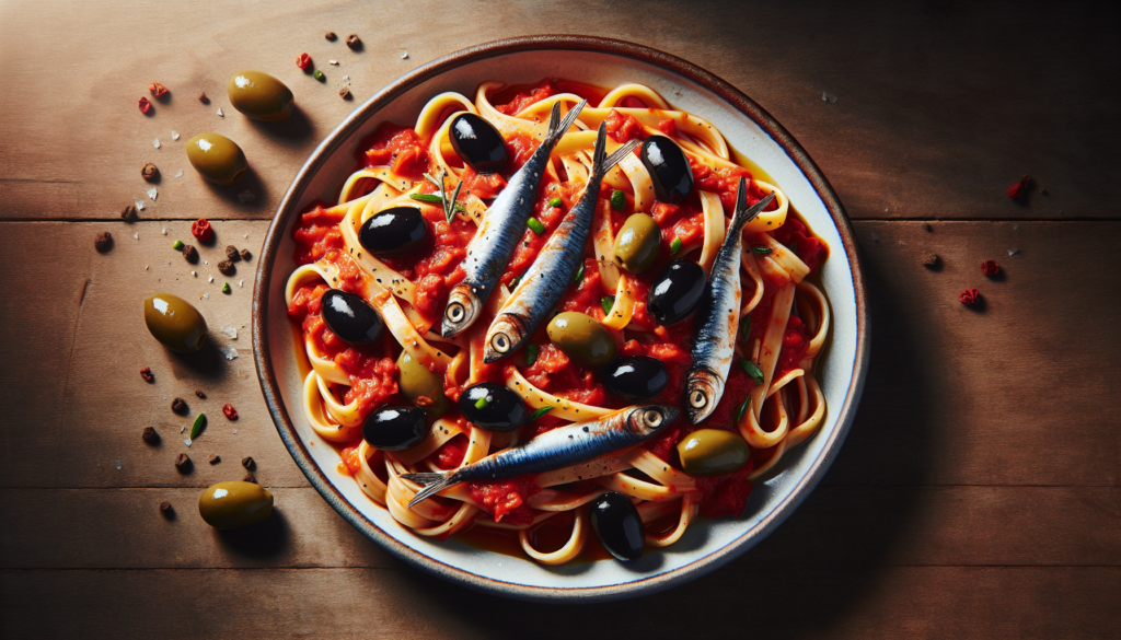 15. **Pasta Puttanesca With Olives And Anchovies**