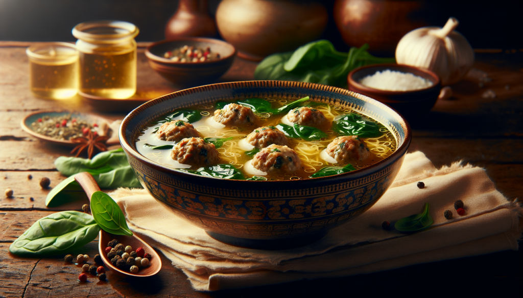 20. **Italian Wedding Soup With Meatballs And Spinach**