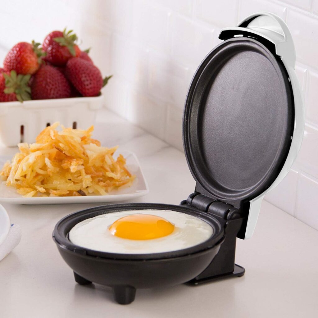 DASH Mini Maker Electric Round Griddle for Individual Pancakes, Cookies, Eggs other on the go Breakfast, Lunch Snacks with Indicator Light + Included Recipe Book - Aqua,4 Inch