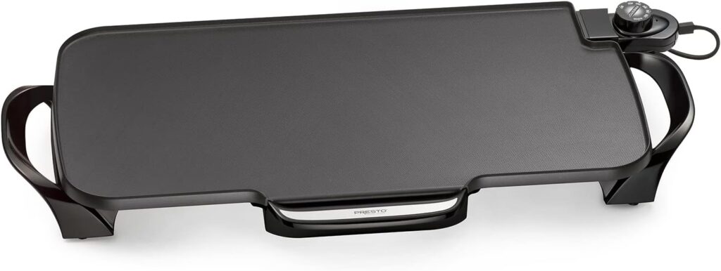 Presto 07061 22-inch Electric Griddle With Removable Handles, Black, 22-inch